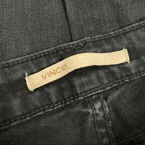 VINCE Black Skinny Jeans Womens Size 26 Black Ankle Zip Quiet Luxury Y2K Revival - Picture 9 of 11